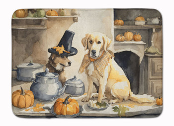 Yellow Lab Fall Kitchen Pumpkins Memory Foam Bath/Kitchen Mat DAC1792 product image at NuMercy