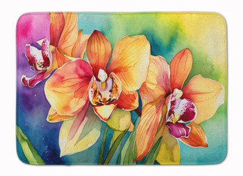 Orchids in Watercolor Memory Foam Bath/Kitchen Mat DAC1559 product image at NuMercy