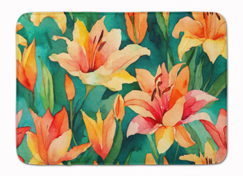 Lilies in Watercolor Memory Foam Bath/Kitchen Mat DAC1587 product image at NuMercy