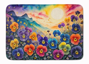 Pansies in Color Memory Foam Bath/Kitchen Mat product image at NuMercy
