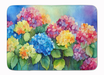 Hydrangeas in Watercolor Memory Foam Bath/Kitchen Mat DAC1574 product image at NuMercy