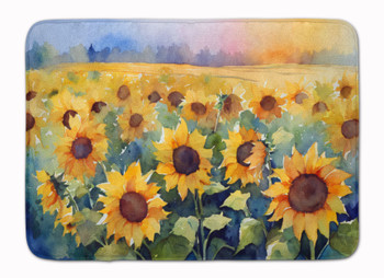 Sunflowers in Watercolor Memory Foam Bath/Kitchen Mat DAC1617 product image at NuMercy