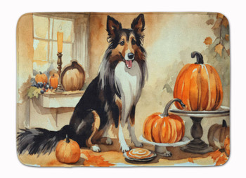 Collie Fall Kitchen Pumpkins Memory Foam Bath/Kitchen Mat product image at NuMercy