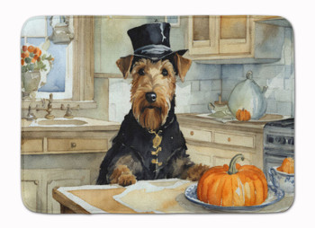 Airedale Terrier Fall Kitchen Pumpkins Memory Foam Bath/Kitchen Mat product image at NuMercy