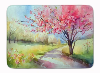 Michigan Apple Blossoms in Watercolor Memory Foam Bath/Kitchen Mat DAC1672 product image at NuMercy