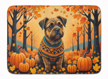 Border Terrier Fall Memory Foam Bath/Kitchen Mat product image at NuMercy