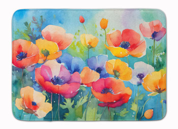 Anemones in Watercolor Memory Foam Bath/Kitchen Mat DAC1545 product image at NuMercy