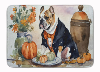 English Bulldog Fall Kitchen Pumpkins Memory Foam Bath/Kitchen Mat DAC1757 product image at NuMercy