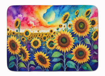 Sunflowers in Color Memory Foam Bath/Kitchen Mat product image at NuMercy