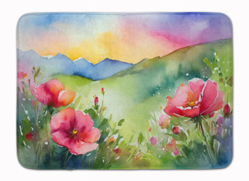North Dakota Wild Prairie Roses in Watercolor Memory Foam Bath/Kitchen Mat DAC1695 product image at NuMercy