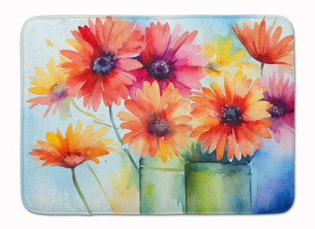 Gerbera Daisies in Watercolor Memory Foam Bath/Kitchen Mat DAC1571 product image at NuMercy