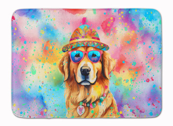 Golden Retriever Hippie Dawg Memory Foam Bath/Kitchen Mat DAC2514 product image at NuMercy