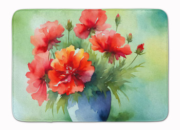 Ohio Scarlet Carnations in Watercolor Memory Foam Bath/Kitchen Mat DAC1699 product image at NuMercy