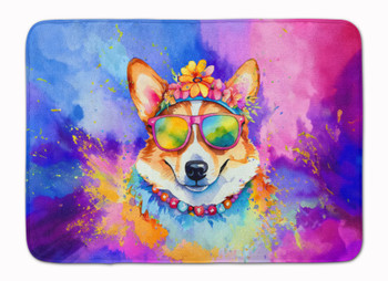 Corgi Hippie Dawg Memory Foam Bath/Kitchen Mat DAC2497 product image at NuMercy