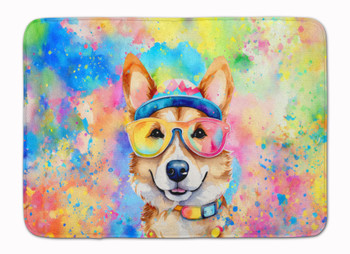Corgi Hippie Dawg Memory Foam Bath/Kitchen Mat DAC2495 product image at NuMercy