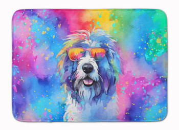 Old English Sheepdog Hippie Dawg Memory Foam Bath/Kitchen Mat DAC2534 product image at NuMercy
