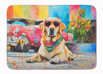 Yellow Labrador Hippie Dawg Memory Foam Bath/Kitchen Mat DAC2530 product image at NuMercy