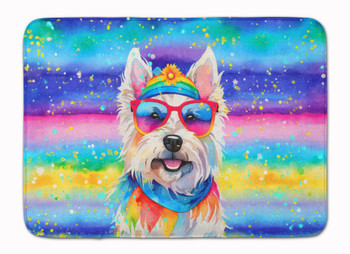 Westie Hippie Dawg Memory Foam Bath/Kitchen Mat DAC2571 product image at NuMercy