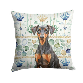 German Pinscher Coastal Sea Glass Throw Pillow 18" x 18" product image at NuMercy