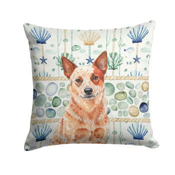Red Heeler Australian Cattle Dog Coastal Sea Glass Throw Pillow 18" x 18" product image at NuMercy