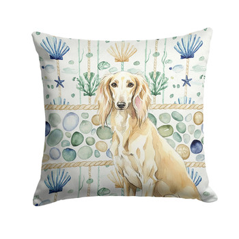 Cream Saluki Coastal Sea Glass Throw Pillow 18" x 18" product image at NuMercy