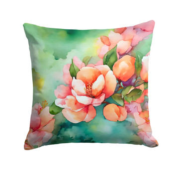 Delaware Peach Blossom in Watercolor Throw Pillow 18" x 18" DAC1636 product image at NuMercy