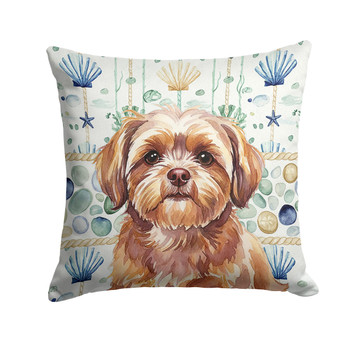 Liver Shih Tzu Coastal Sea Glass Throw Pillow 18" x 18" product image at NuMercy