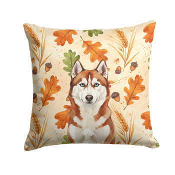 Red and White Siberian Husky Heirloom Fall Throw Pillow 18" x 18" product image at NuMercy