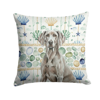 Weimaraner Coastal Sea Glass Throw Pillow 18" x 18" product image at NuMercy