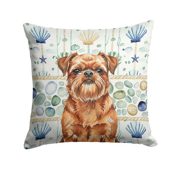 Red Brussels Griffon Coastal Sea Glass Throw Pillow 18" x 18" product image at NuMercy