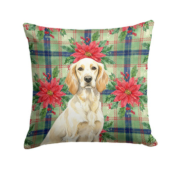 Lemon Belton English Setter Christmas Poinsettias Throw Pillow 18" x 18" product image at NuMercy
