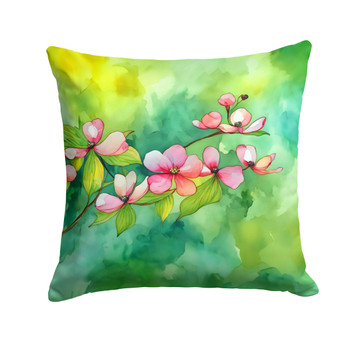Virginia American Dogwood in Watercolor Throw Pillow 18" x 18" DAC1714 product image at NuMercy