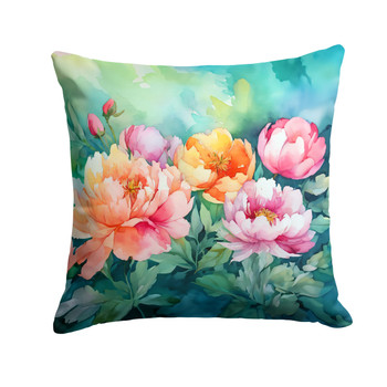 Indiana Peonies in Watercolor Throw Pillow 18" x 18" DAC1650 product image at NuMercy