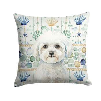 Bichon Frise Coastal Sea Glass Throw Pillow 18" x 18" product image at NuMercy