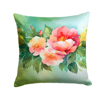 Georgia Cherokee Rose in Watercolor Throw Pillow 18" x 18" DAC1639 product image at NuMercy