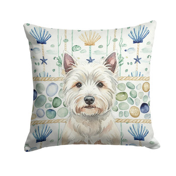Westie Coastal Sea Glass Throw Pillow 18" x 18" product image at NuMercy
