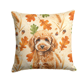Miniature Apricot Poodle Heirloom Fall Throw Pillow 18" x 18" product image at NuMercy