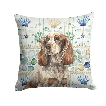 Liver Roan English Cocker Spaniel Coastal Sea Glass Throw Pillow 18" x 18" product image at NuMercy