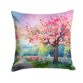 Michigan Apple Blossoms in Watercolor Throw Pillow 18" x 18" DAC1671 product image at NuMercy