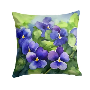 Rhode Island Violets in Watercolor Throw Pillow 18" x 18" product image at NuMercy