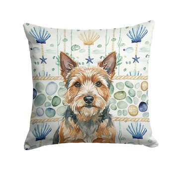 Norwich Terrier Coastal Sea Glass Throw Pillow 18" x 18" product image at NuMercy
