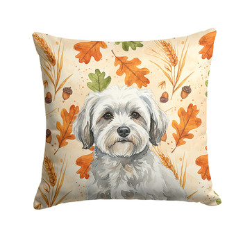 White with Gray Coton de Tulear Heirloom Fall Throw Pillow 18" x 18" product image at NuMercy