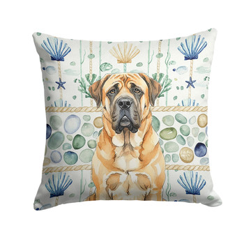 Apricot English Mastiff Coastal Sea Glass Throw Pillow 18" x 18" product image at NuMercy