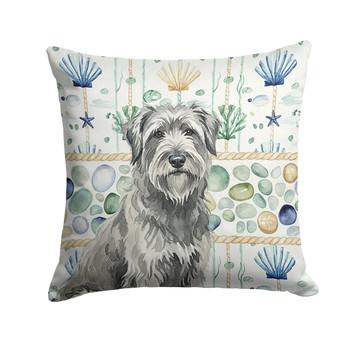 Gray Briard Coastal Sea Glass Throw Pillow 18" x 18" product image at NuMercy