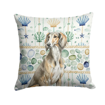 Grizzle Saluki Coastal Sea Glass Throw Pillow 18" x 18" product image at NuMercy