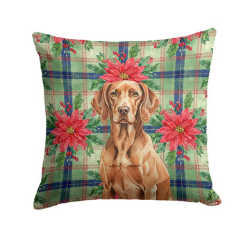 Liver Pointer Christmas Poinsettias Throw Pillow 18" x 18" product image at NuMercy