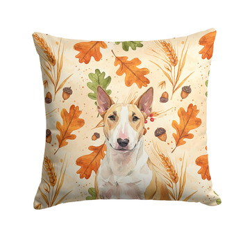Fawn and White Bull Terrier Heirloom Fall Throw Pillow 18" x 18" product image at NuMercy