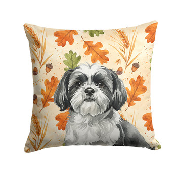 Black and White Shih Tzu Heirloom Fall Throw Pillow 18" x 18" product image at NuMercy