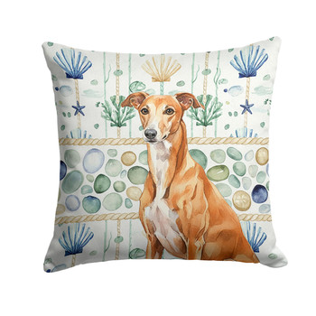 Red Greyhound Coastal Sea Glass Throw Pillow 18" x 18" product image at NuMercy