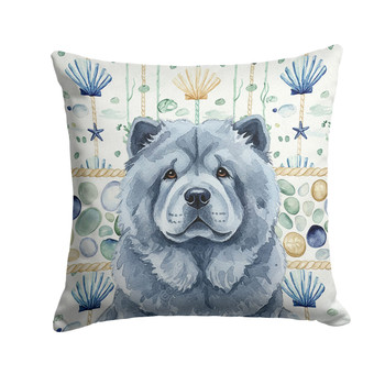 Blue Chow Chow Coastal Sea Glass Throw Pillow 18" x 18" product image at NuMercy